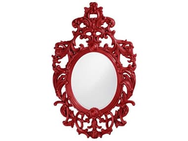 Howard Elliott Dorsiere Glossy Red 31''W x 50''H Wall Mirror HE2146R