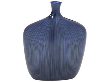 Howard Elliott Sleek Cobalt Blue Lacquer 10'' Wide Vase HE22076S