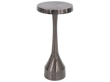 Howard Elliott Chiseled 9" Round Metal Graphite End Table HE23035