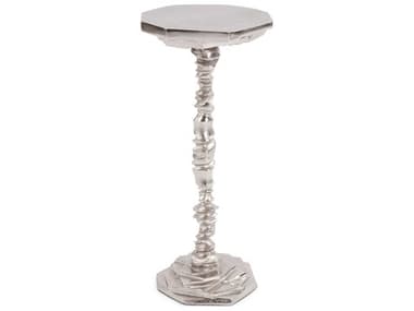 Howard Elliott Rock 9" Octagon Metal Silver End Table HE23043