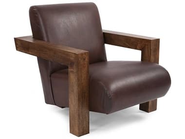 Howard Elliott Camden Brown Leather Accent Chair HE27007