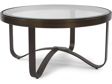 Howard Elliott Round Glass Bronze Coffee Table HE27016