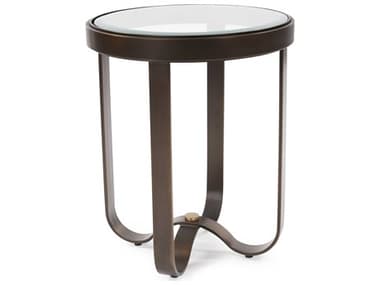 Howard Elliott Round Glass Bronze End Table HE27017