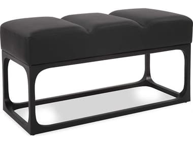 Howard Elliott Roma Graphite Black Leather Accent Bench HE27023