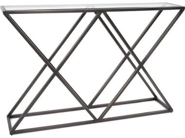 Howard Elliott Bennett Rectangular Glass Brushed Gunmetal Console Table HE27033