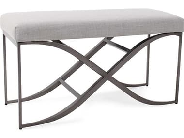 Howard Elliott Kenmare Gunmetal Gray Upholstered Accent Bench HE27034