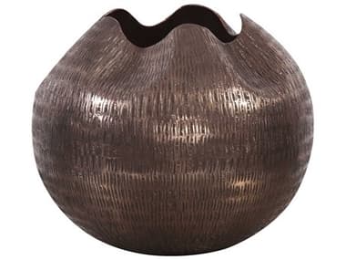 Howard Elliott Textured Copper Pinched Top Globe Vase HE35165