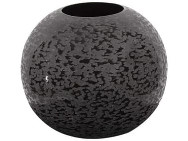 Howard Elliott Chiseled Black Globe Vase HE35221