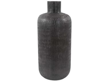 Howard Elliott Etched Crossways Graphite Short Neck Bottle Vase HE35309