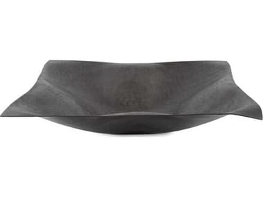 Howard Elliott Etched Crossways Wavy Edged Graphite Decorative Bowl HE35313