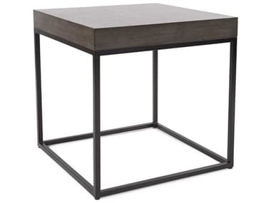 Howard Elliott Kenton Square Wood Smoke Gray Black End Table HE36054