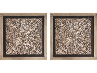 Howard Elliott Bark Textured Champagne Wood Wall Art (Set of 2) HE37154
