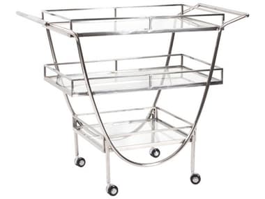 Howard Elliott Stainless Steel Silver Bar Cart HE38039