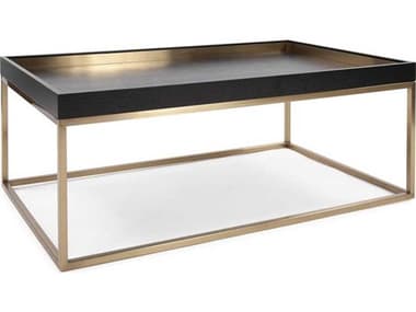 Howard Elliott Vassio Rectangular Wood Black Gold Coffee Table HE38043