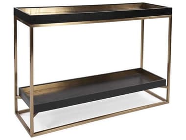 Howard Elliott Vassio Rectangular Wood Black Gold Console Table HE38045