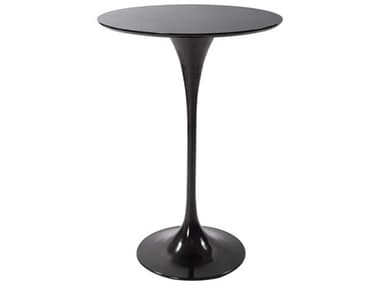 Howard Elliott Armstrong 30" Black Round Wood Bar Table HE38047