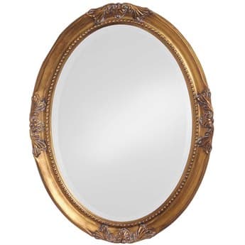 Howard Elliott Queen Ann 25 x 33 Antique Gold Wall Mirror HE4014