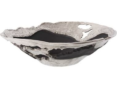 Howard Elliott Contemporary Nickel and Black Decorative Bowl HE41037