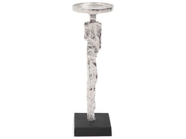 Howard Elliott Abstract Textured Nickel Candle Holder HE41071