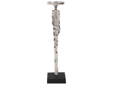 Howard Elliott Abstract Textured Nickel Candle Holder HE41072