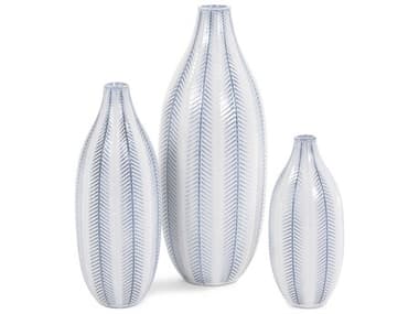 Howard Elliott Chevron Blue / White Vase (Set of 3) HE42041