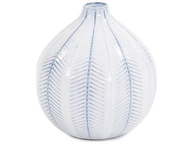 Howard Elliott Chevron Blue / White 7'' Vase HE42043
