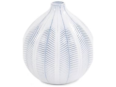 Howard Elliott Chevron Blue / White 9'' Vase HE42044
