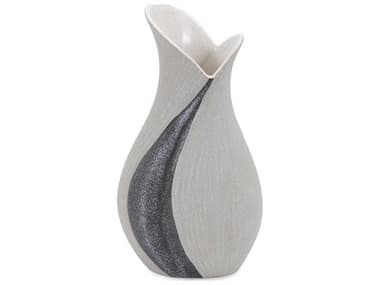 Howard Elliott Dimension Two Tone Gray 10'' High Vase HE42066