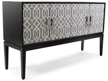 Howard Elliott Shearer 60" Black Gray White Sideboard HE45032