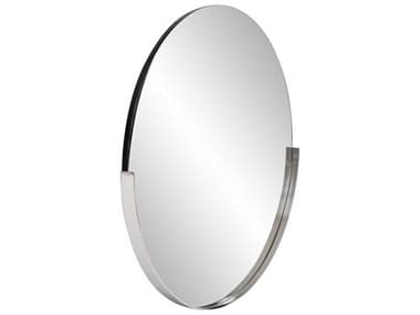 Howard Elliott Dante Polished Silver 30'' Round Wall Mirror HE48121