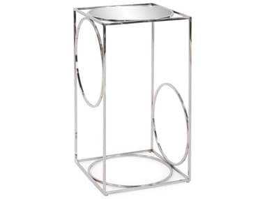 Howard Elliott 12" Square Glass Polished Stainless Steel End Table HE48134