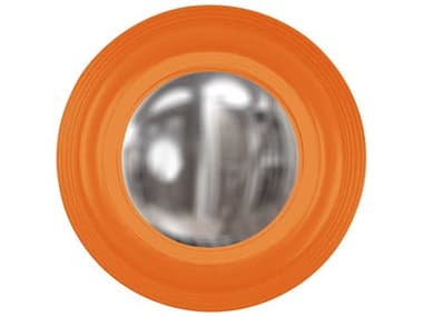 Howard Elliott Soho Glossy Orange 14'' Round Wall Mirror HE51276O