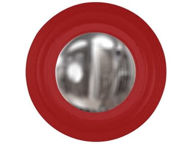 Howard Elliott Soho Glossy Red 14'' Round Wall Mirror HE51276R