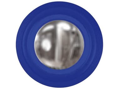 Howard Elliott Soho Glossy Royal Blue 14'' Wide Round Wall Mirror HE51276RB