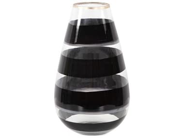 Howard Elliott Vector Black Gold Torpedo Vase HE51367