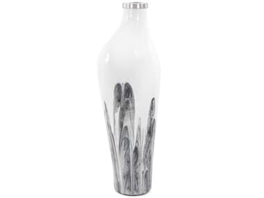 Howard Elliott Albrecht White Nickel Asymmetrical Glass Vase HE51390