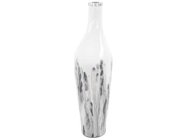 Howard Elliott Albrecht White Nickel Asymmetrical Glass Vase HE51392