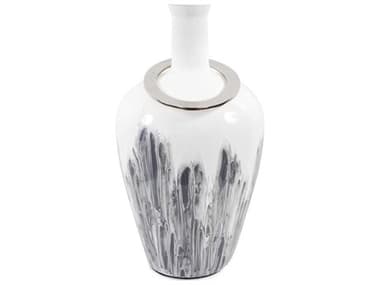 Howard Elliott Albrecht White Nickel Thin Necked Glass Vase HE51402