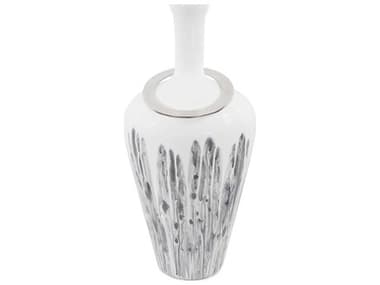 Howard Elliott Albrecht White Nickel Thin Necked Glass Vase HE51403