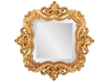 Howard Elliott French D' Amboise Antique Gold Square Wall Mirror HE52039