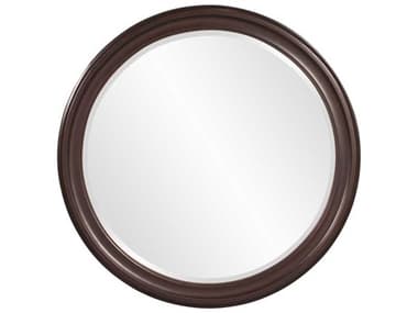 Howard Elliott George Lacquered Chocolate Round Wall Mirror HE53046