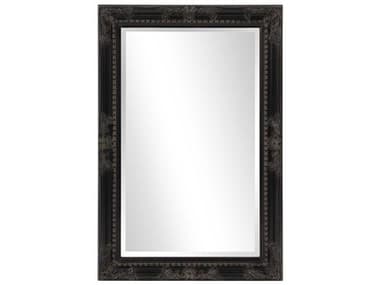 Howard Elliott Queen Ann Antique Black Rectangular Wall Mirror HE53079