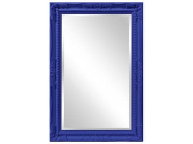 Howard Elliott Queen Ann Glossy Royal Blue 24''W x 36''H Rectangular Wall Mirror HE53081RB