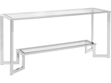 Howard Elliott Harmony Rectangular Glass Silver Console Table HE58016