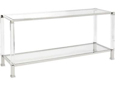 Howard Elliott Clare Rectangular Glass Silver Console Table HE58019