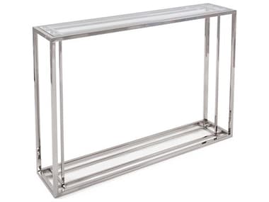 Howard Elliott 45" Rectangular Glass Polished Stainless Steel Console Table HE58032