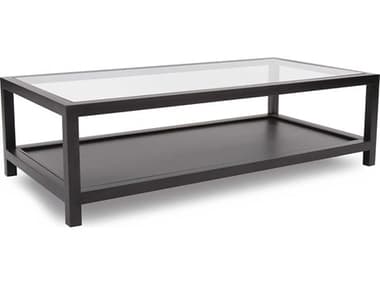 Howard Elliott Dumas Rectangular Glass Nickel Coffee Table HE58049