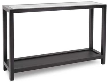 Howard Elliott Dumas Rectangular Glass Nickel Console Table HE58051