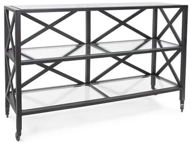 Howard Elliott Doshi Rectangular Glass Matte Black Console Table HE58063