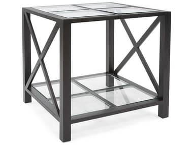 Howard Elliott Doshi Square Glass Matte Black End Table HE58064